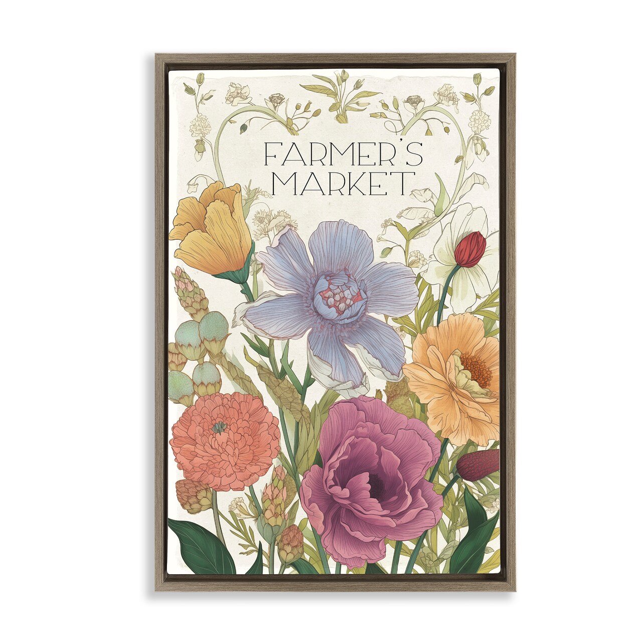 Stupell Industries Vintage Farmer's Market Garden Floating Frame, design by Sasha